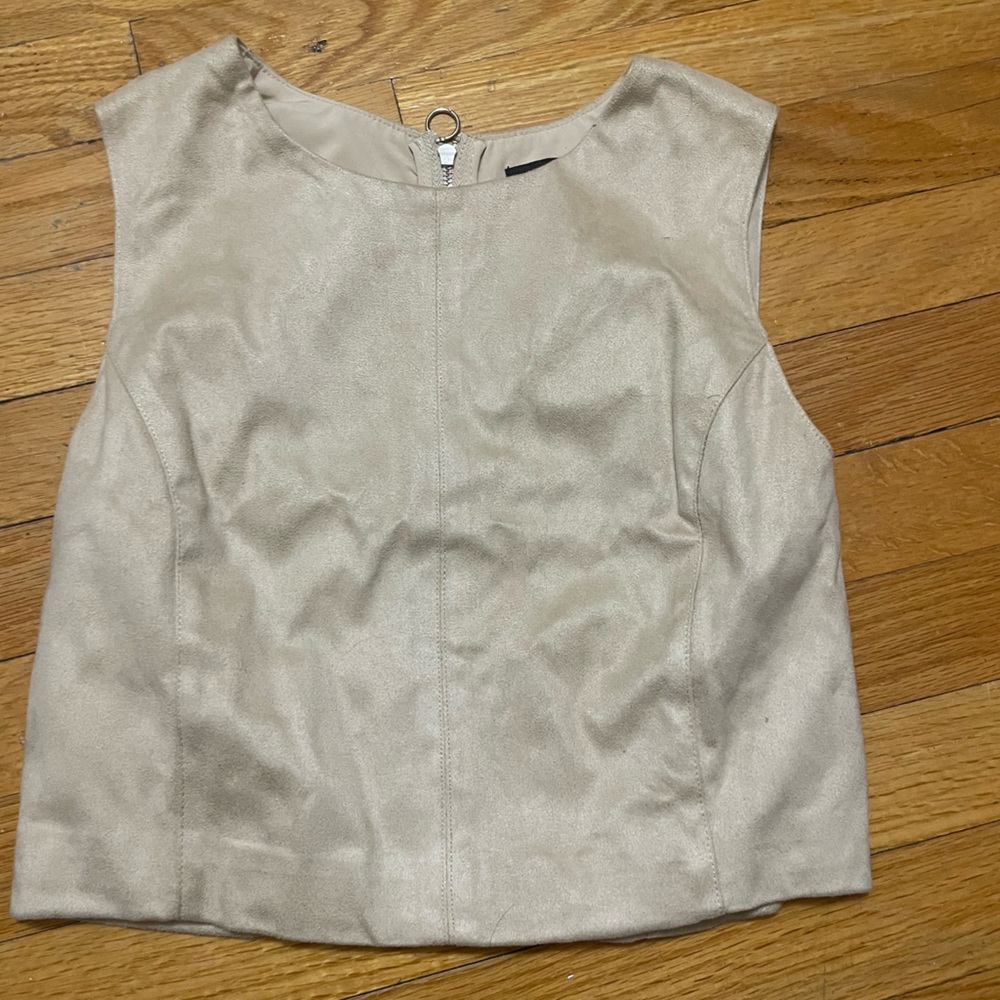 Forever 21 Suede Cream Sleeveless Top NWOT